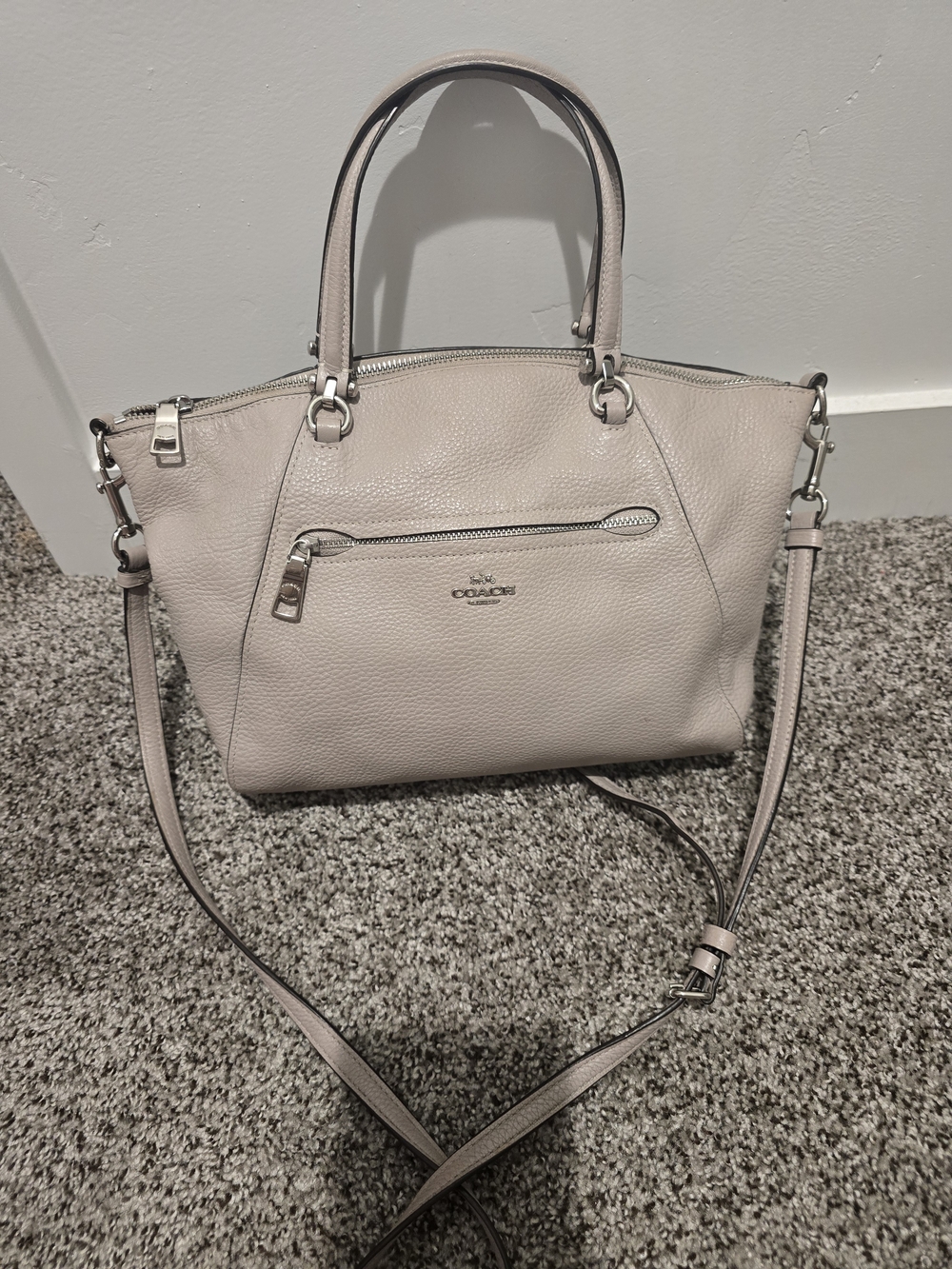 Coach Pebble Leather Satchel - Blush Pink